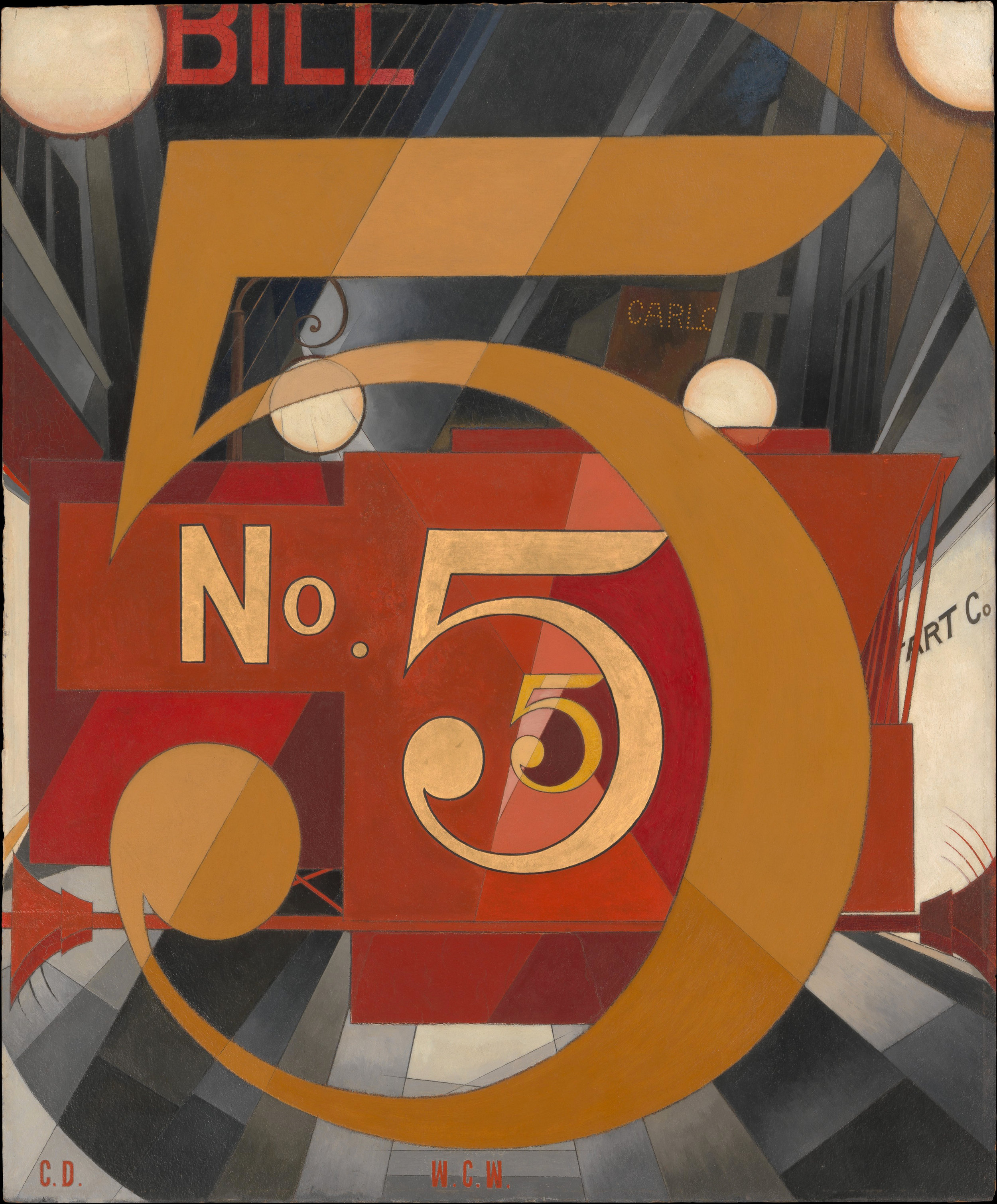 Charles Demuth,&nbsp; I Saw the Figure 5 in Gold (1928)